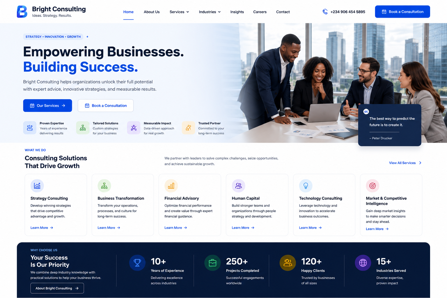 Consulting agency website project